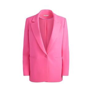 Alice + Olivia Womens Pink Collar One Button Denny Boyfriend Blazer Size 12 NWOT